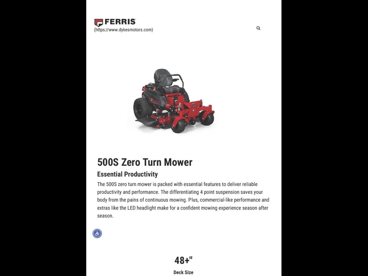 Ferris 500S Series — 48" deck, Briggs & Stratton® CXi — view 2